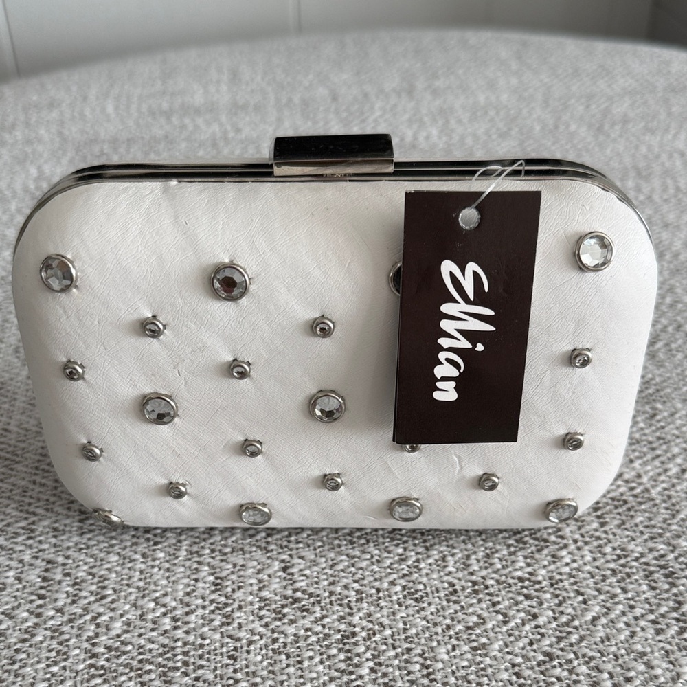 White Studded Clutch